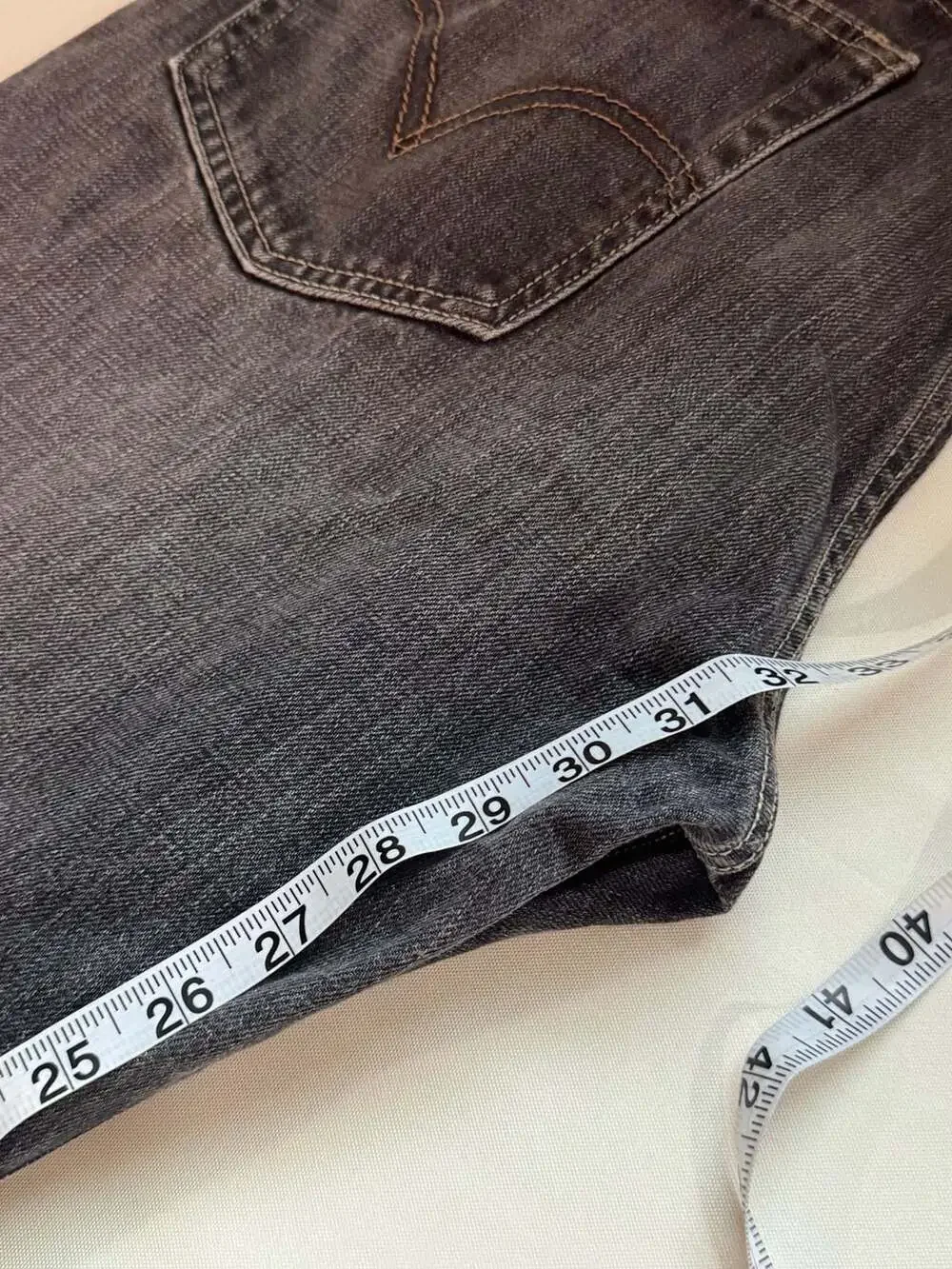Levi's 505 Straight Fit Black Denim Jeans 34x32